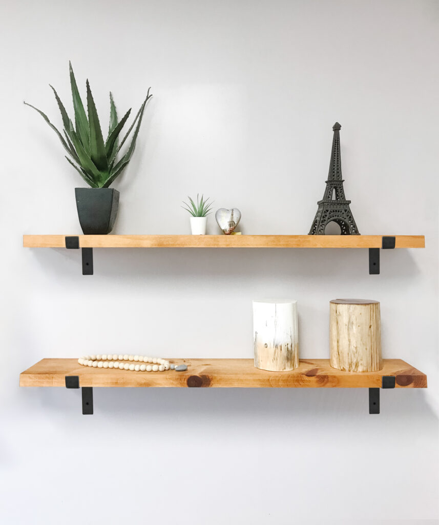 Pine Square Edge Shelf 4' - Live Edge Live Edge