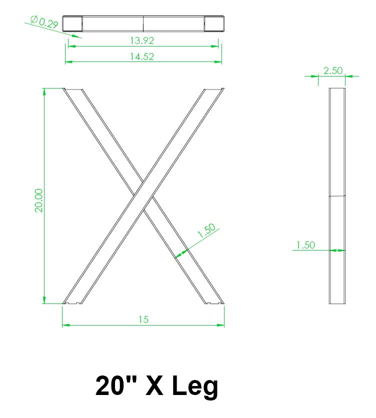 Pieds en acier X-Style – Noir – Paquet de 2 – Image 2