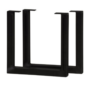 U-Style Steel Legs – 15, 20, 28, 38 Black – 2 Pack